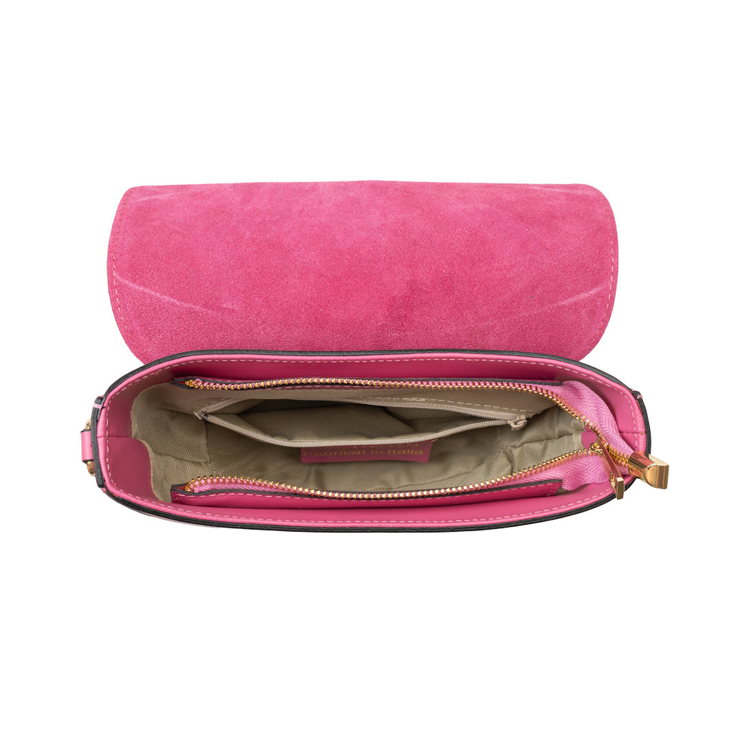 Geanta dama din piele naturala fucsia Mirabel