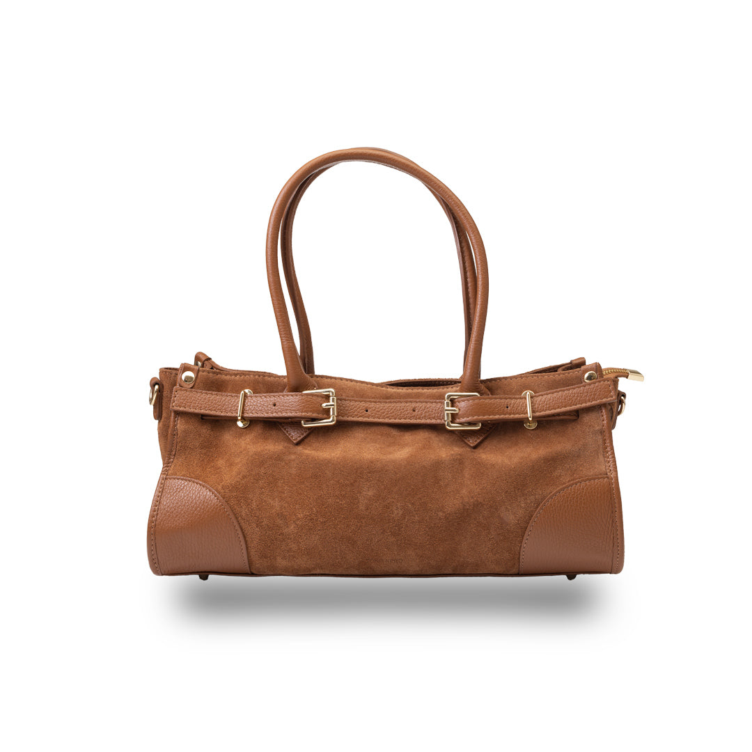 Geantă damă din piele naturala maro Evelin