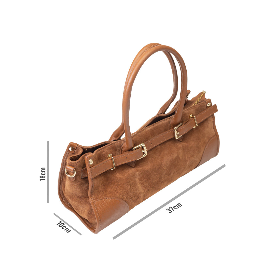 Geantă damă din piele naturala maro Evelin