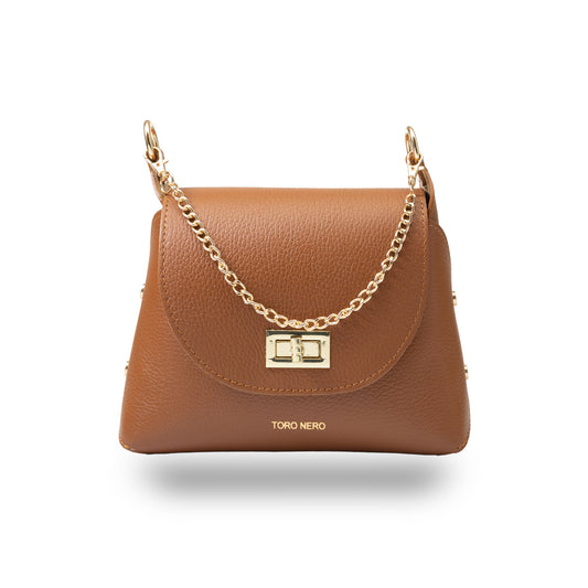 Women's brown genuine leather bag Raisa