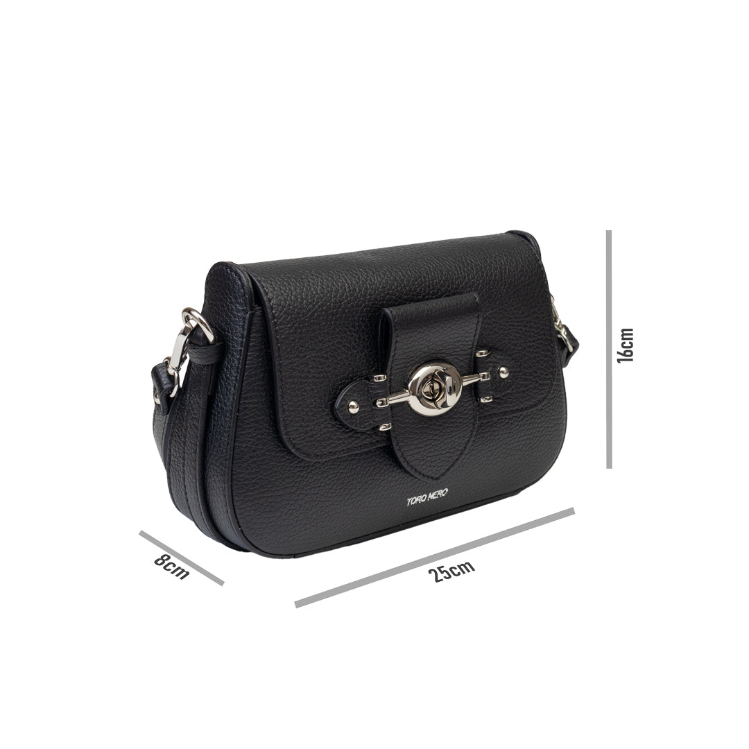 Geanta dama din piele naturala negru Briana