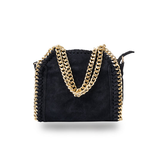 Women's bag made of black genuine leather Ilona