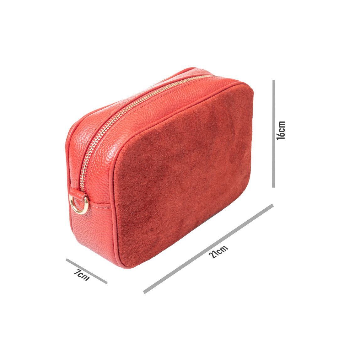 Geantă damă din piele naturală rosu Ancuta