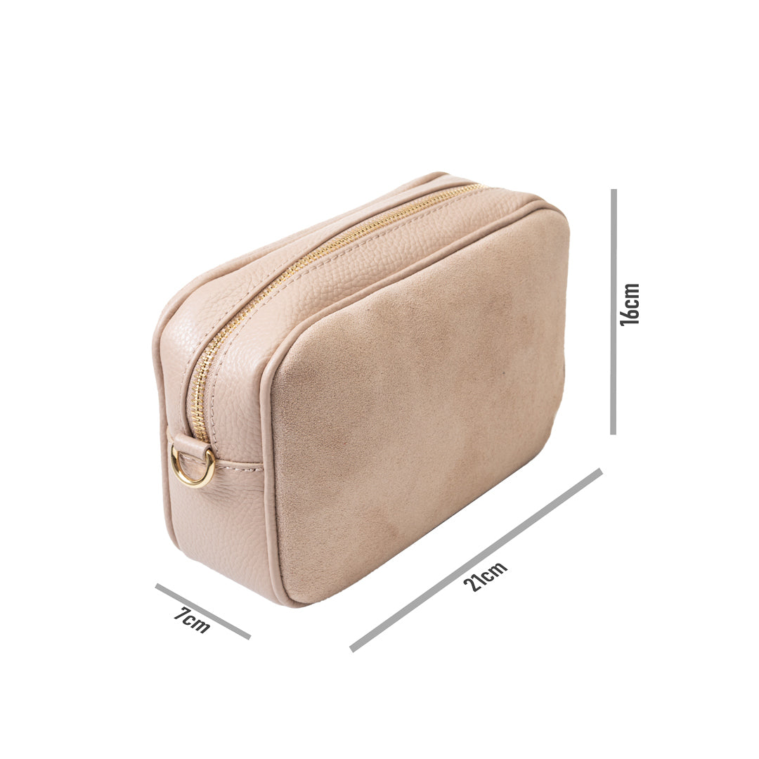 Geantă damă din piele naturală roz pal Ancuta