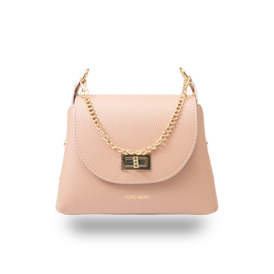 Geantă damă din piele naturala roz pal Raisa