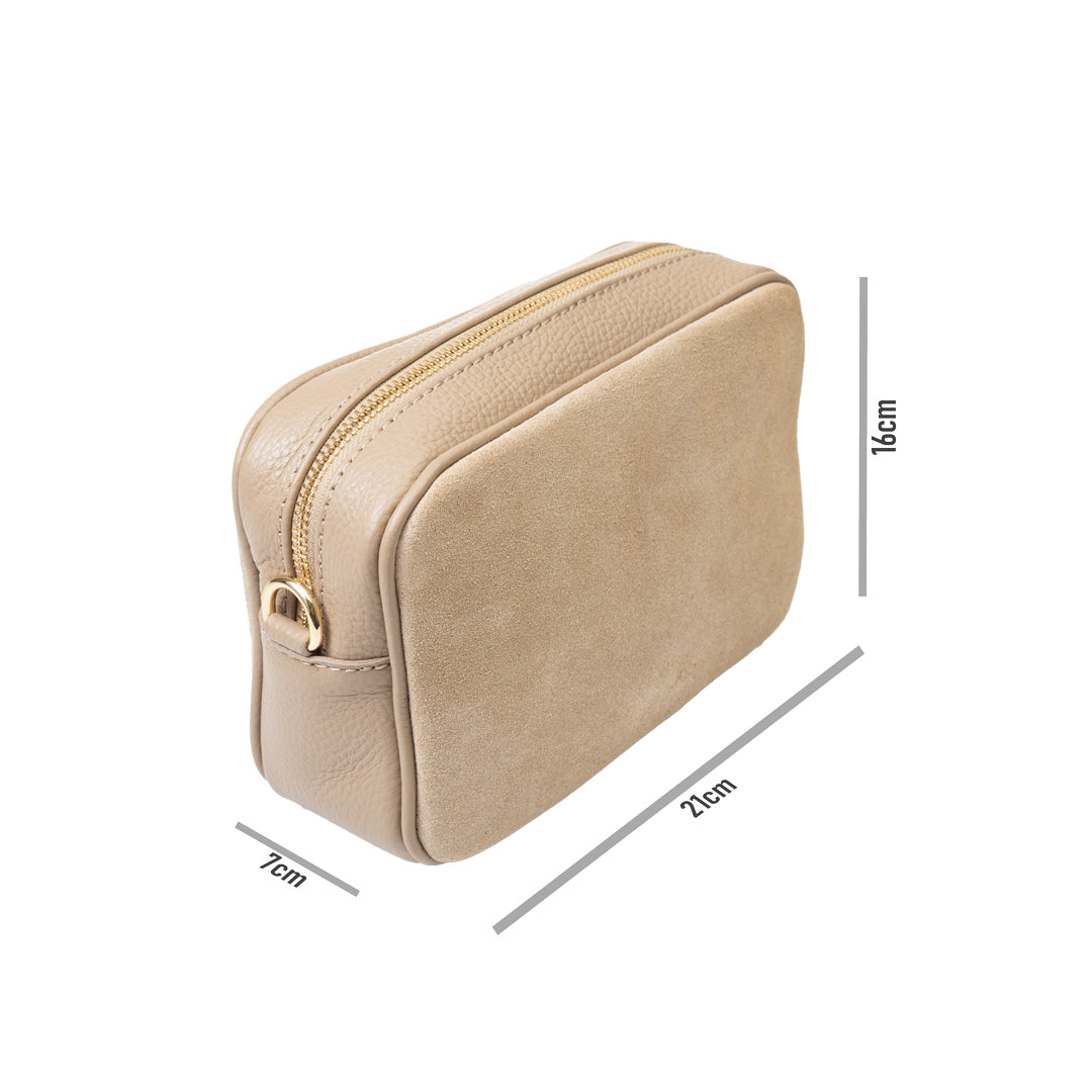 Geantă damă din piele naturală taupe Ancuta