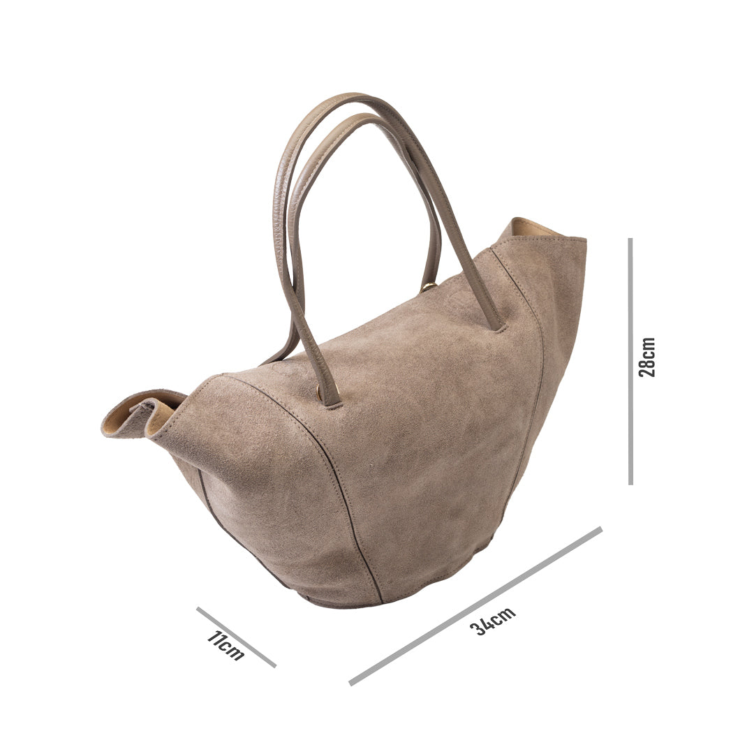 Geantă damă din piele naturala taupe inchis Diana