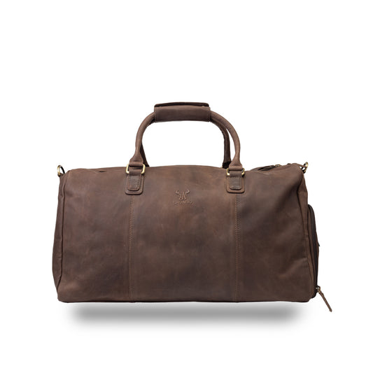 Geanta de voiaj/fitness din piele naturala maro inchis Travel Bag