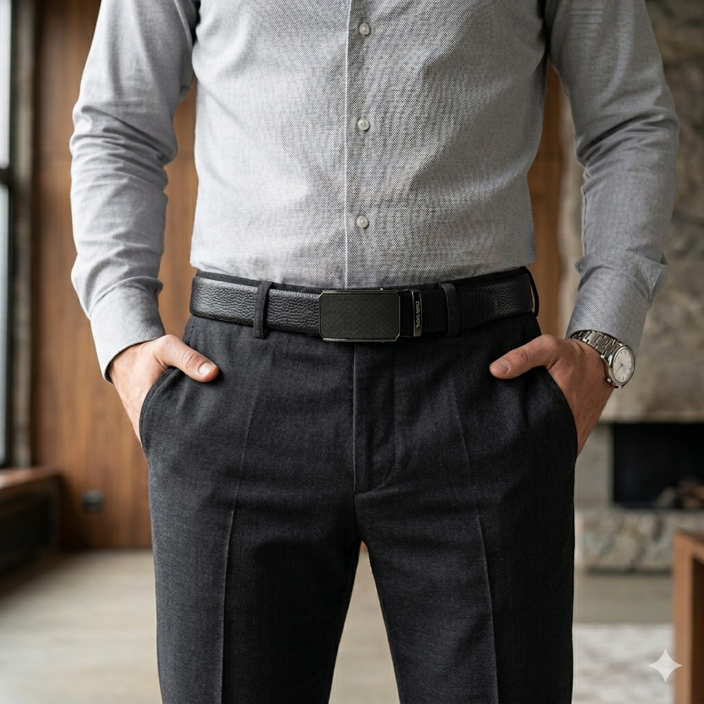 Curea neagra de barbati Sing
