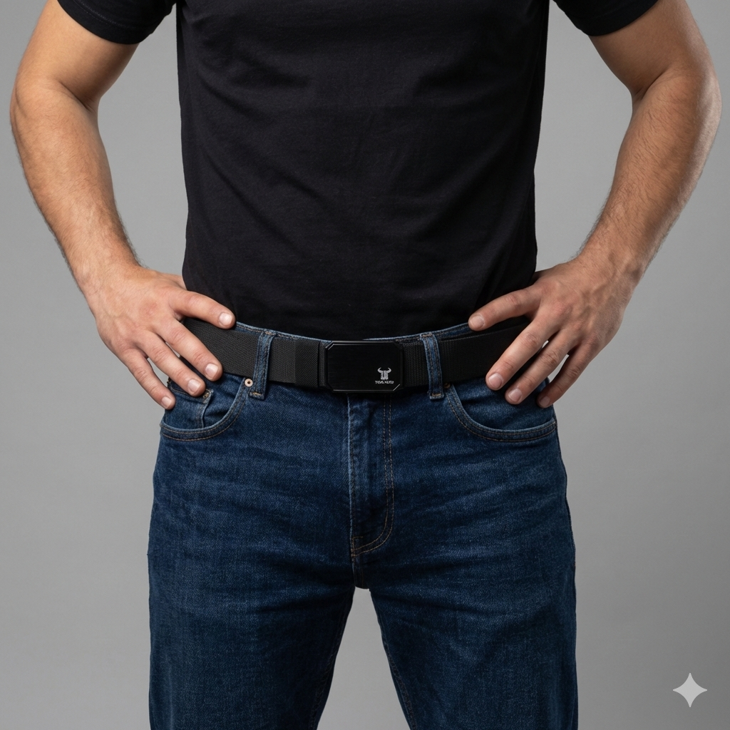 Curea barbati elastica,catarama magnetica,reglabila pentru mai multe dimensiuni(maxim 125cm), negru Tor