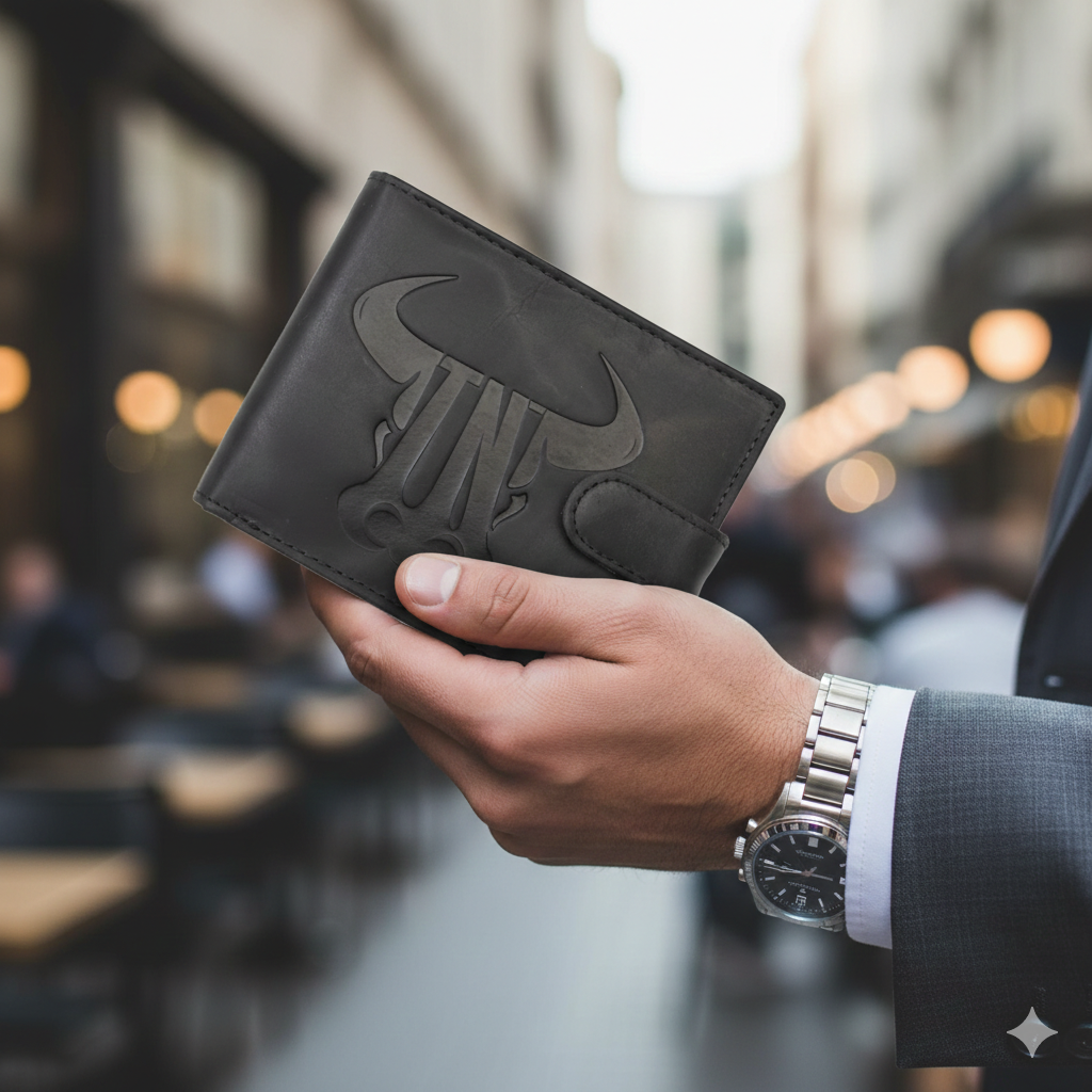 Portofel barbati din piele naturala negru brand Toro