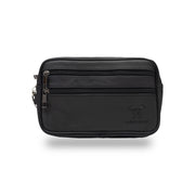 Borseta barbati din piele naturala neagra Hand and belt carrier