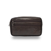 Borseta barbati din piele naturala maro Hand and belt carrier