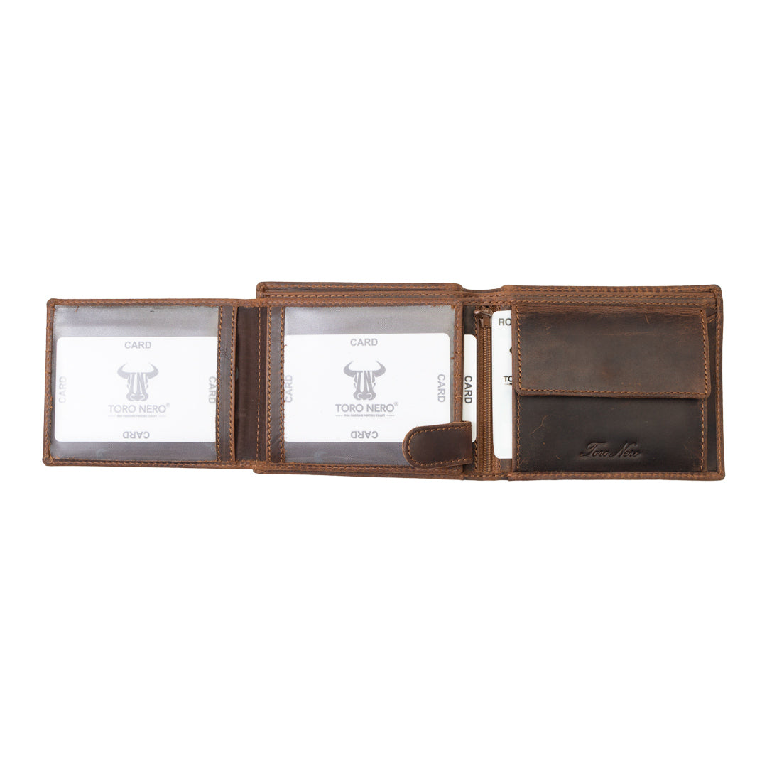 Portofel barbati din piele naturala maro OIL