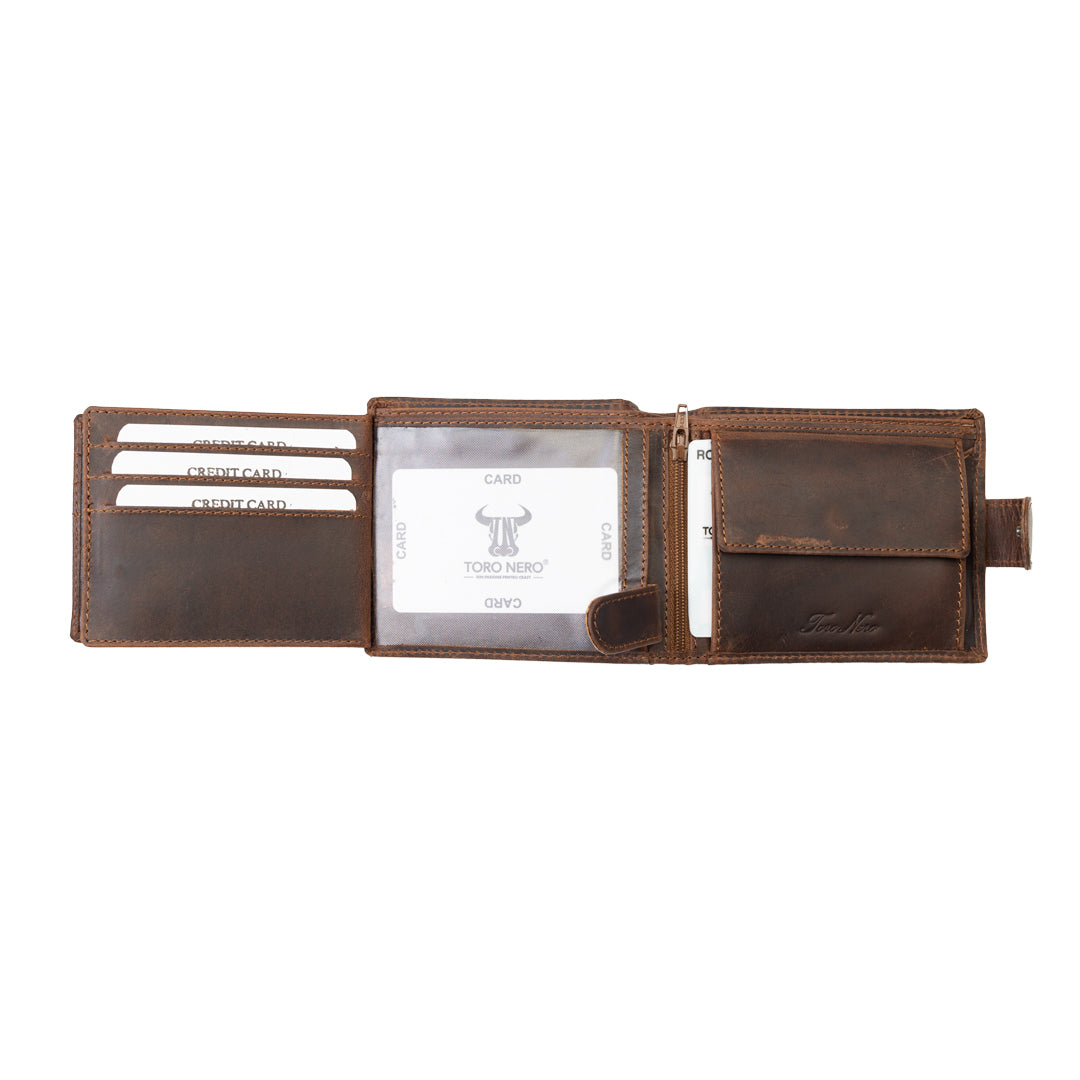 Portofel barbati din piele naturala maro POIL