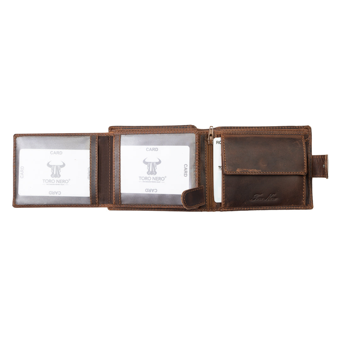 Portofel barbati din piele naturala maro POIL