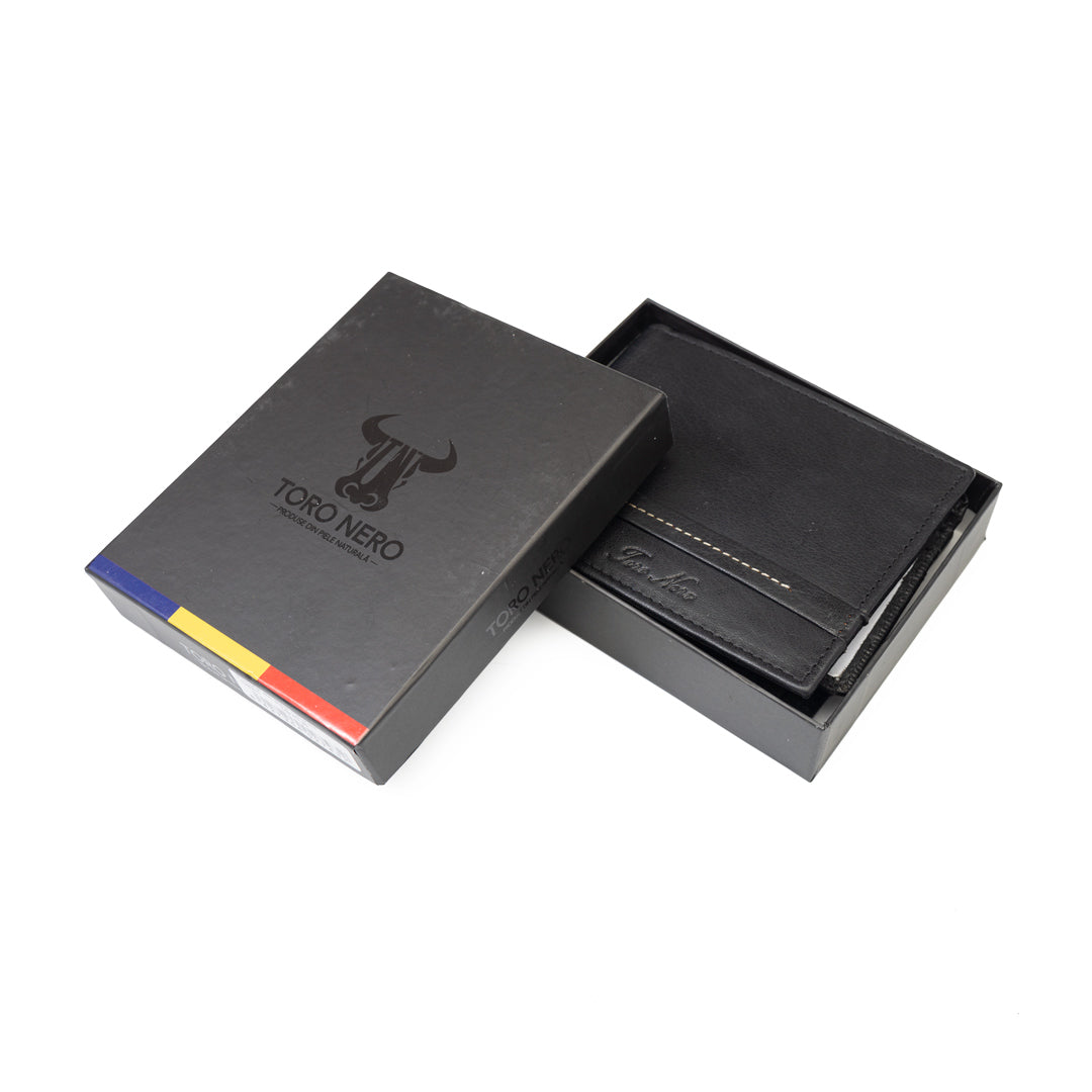 Portofel barbati din piele naturala negru Andy,protectie RFID