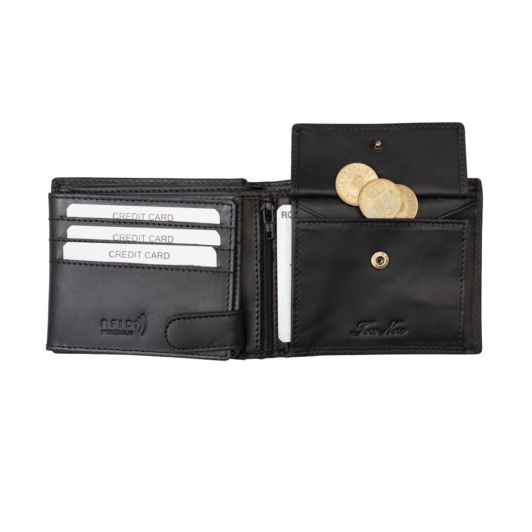 Portofel barbati din piele naturala negru OIL