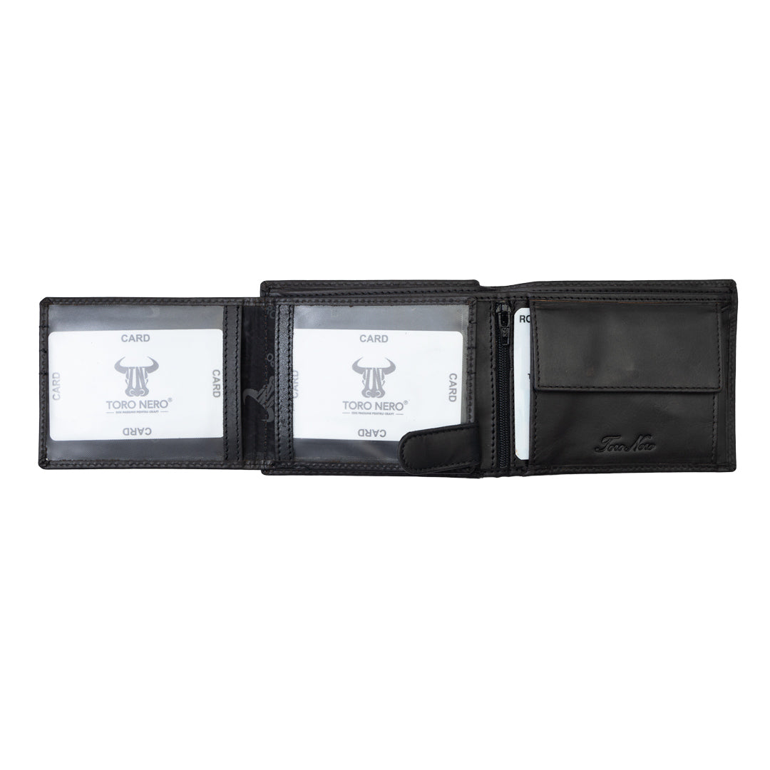 Portofel barbati din piele naturala negru OIL