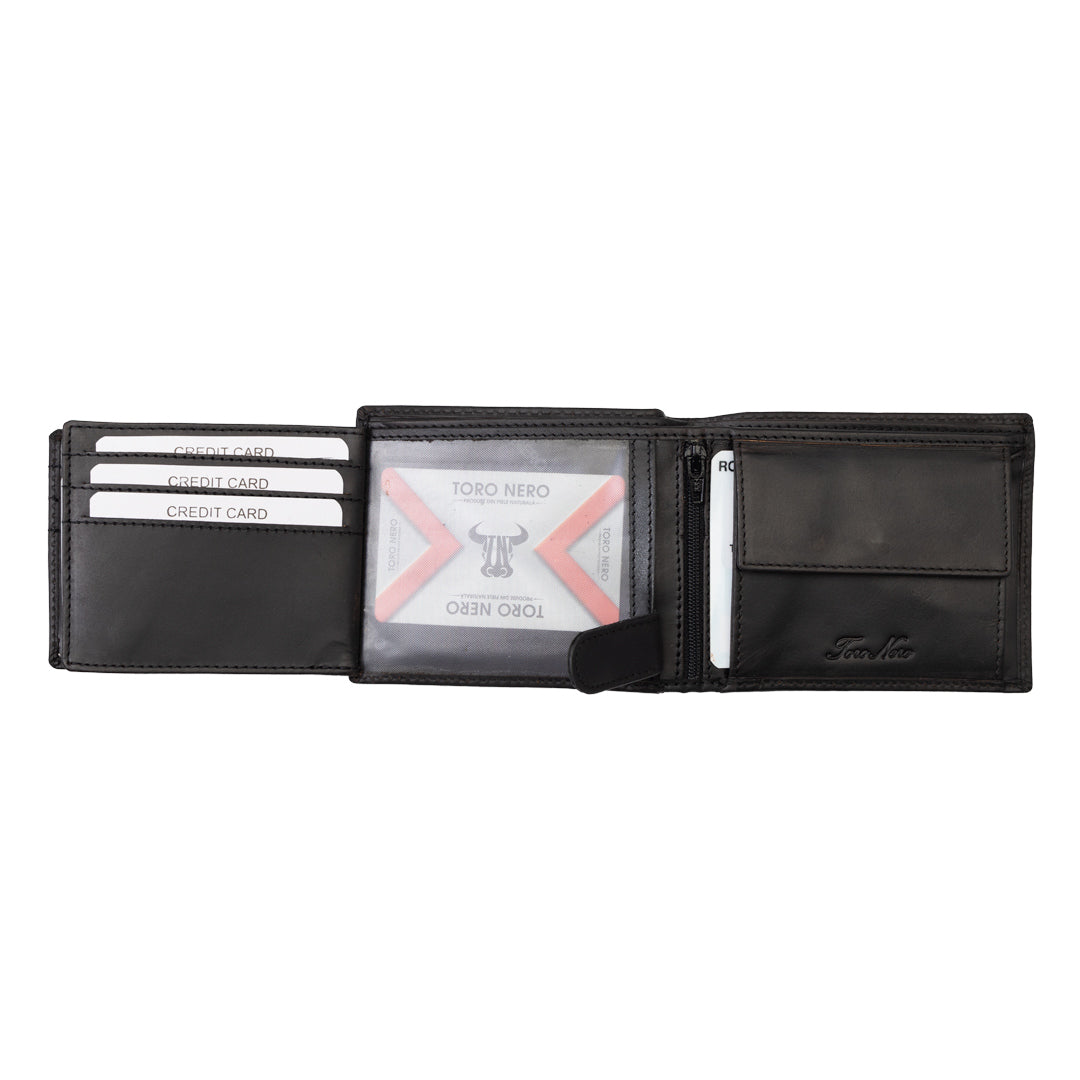 Portofel barbati din piele naturala negru OIL