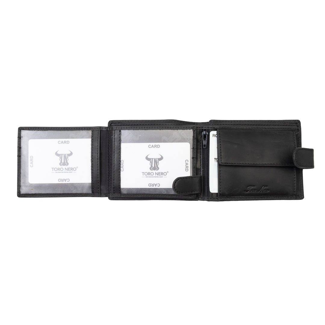 Portofel barbati din piele naturala negru POIL