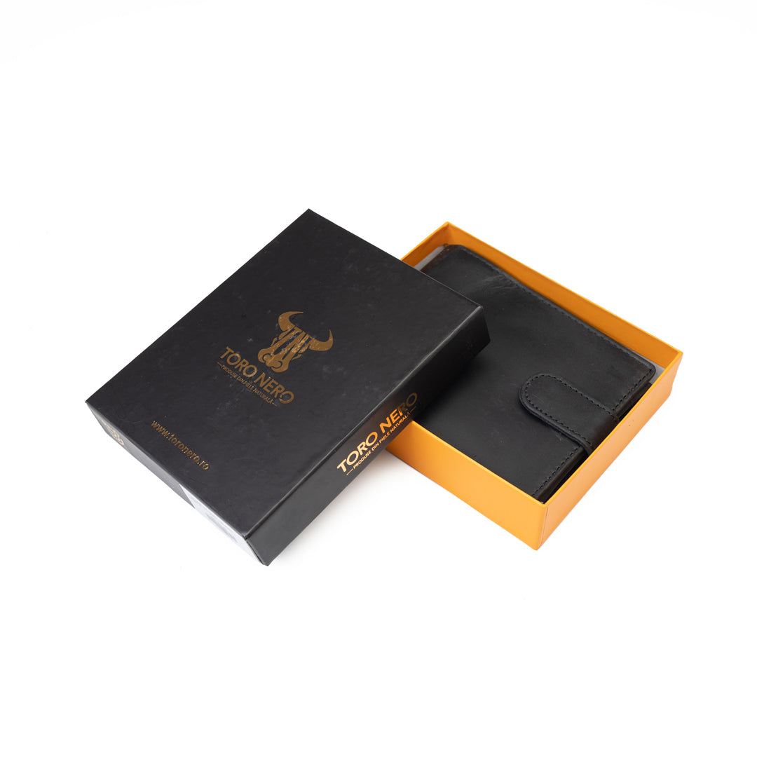 Portofel barbati din piele naturala negru POIL