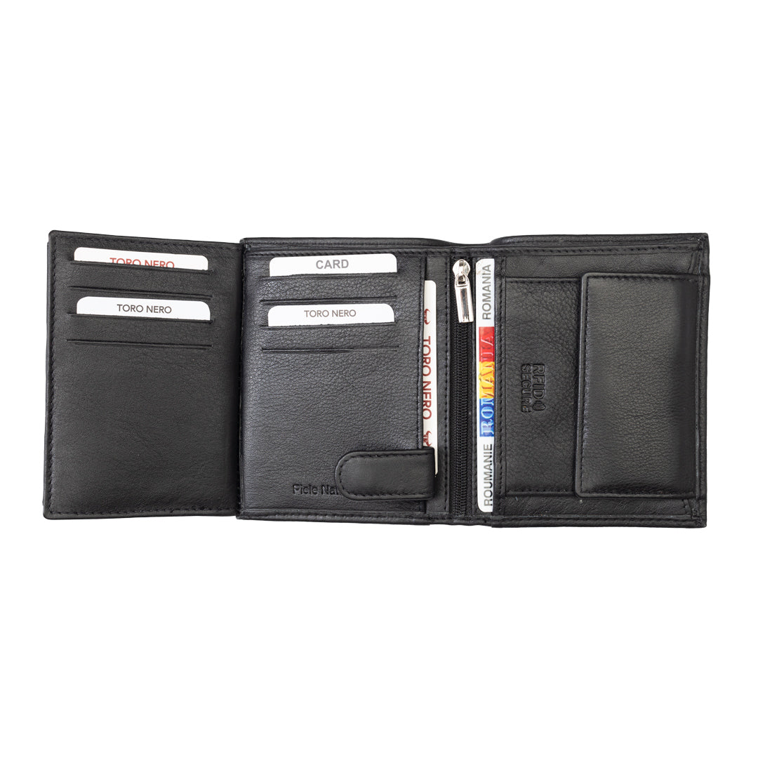 Portofel barbati din piele naturala negru Ryan,protectie RFID