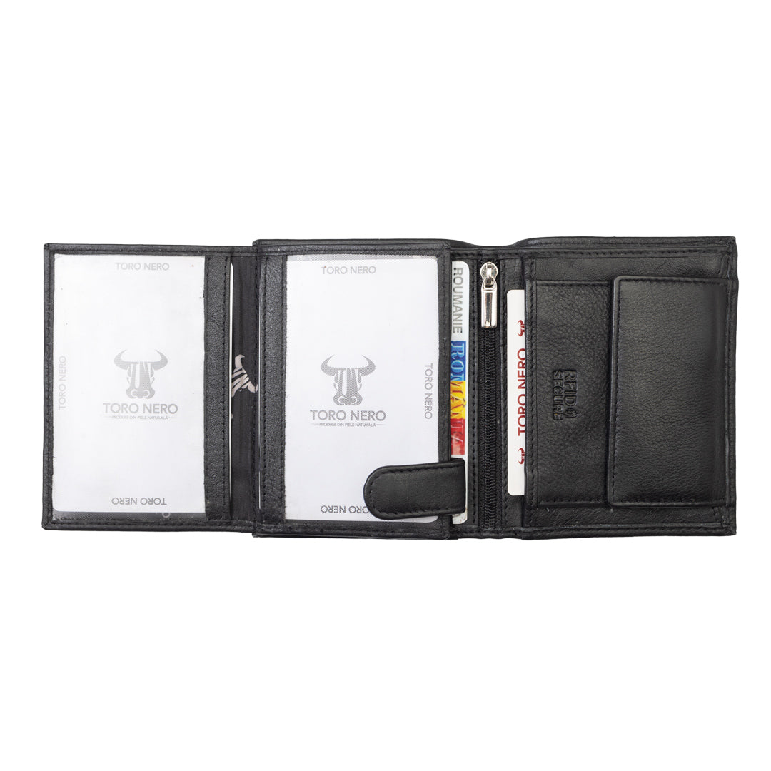Portofel barbati din piele naturala negru Ryan,protectie RFID