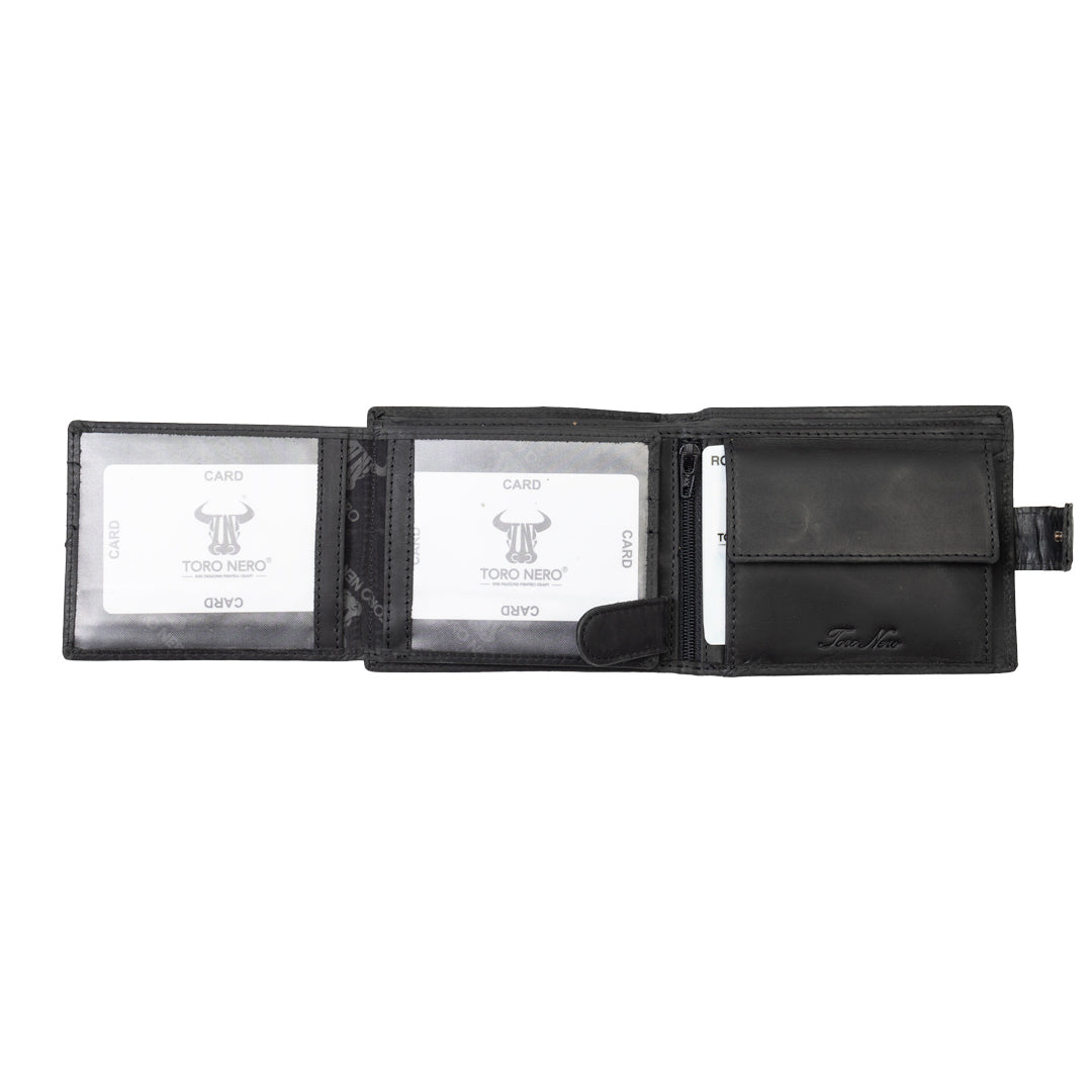 Portofel barbati din piele naturala negru brand Toro