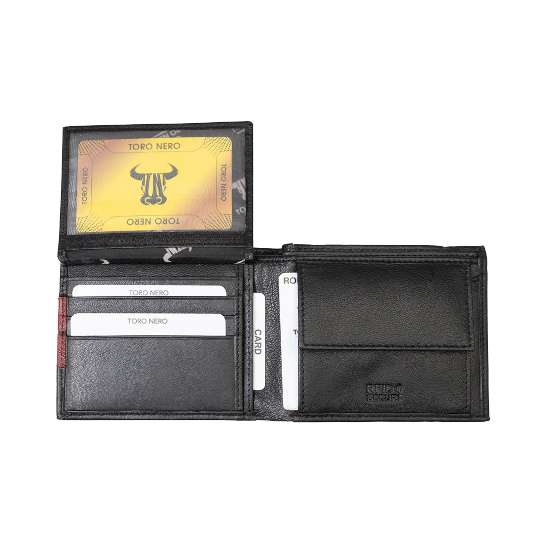 Portofel barbati din piele naturala negru Carol,protectie RFID