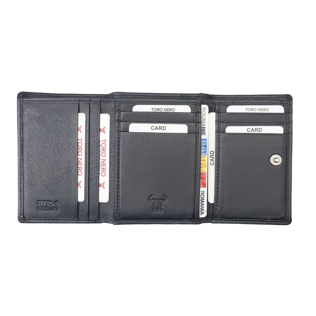 Portofel femei din piele naturala bleumarin Ellis,protectie RFID