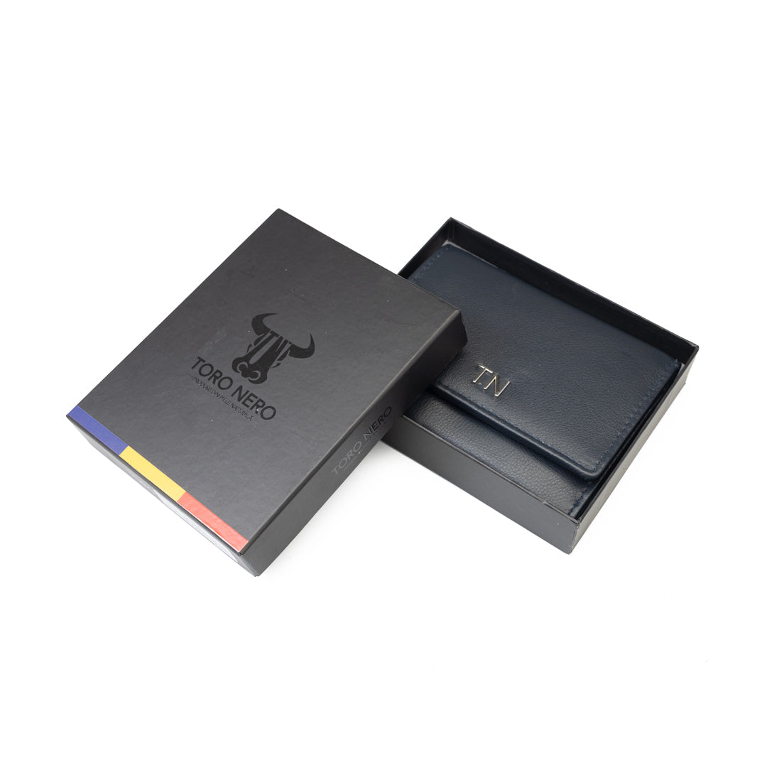 Portofel femei din piele naturala bleumarin Ellis,protectie RFID