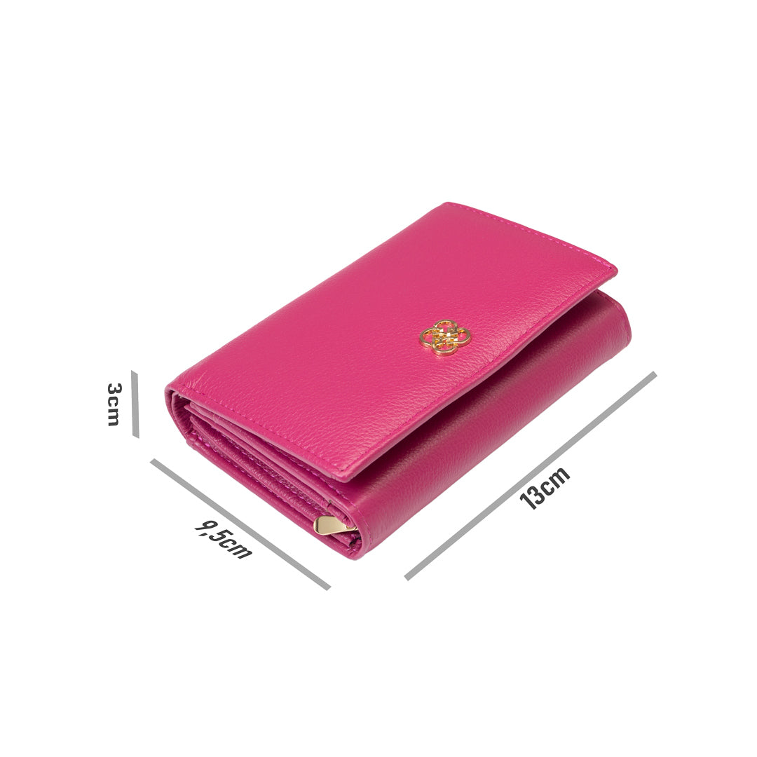 Portofel femei din piele naturala fucsia-detail Little