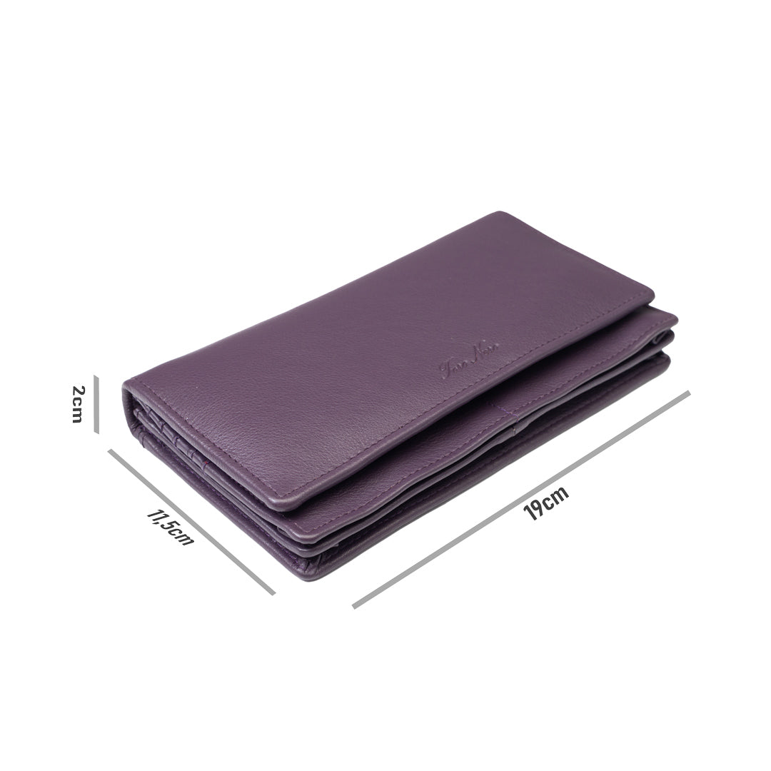 Portofel femei din piele naturala mov Chiara,protectie Rfid