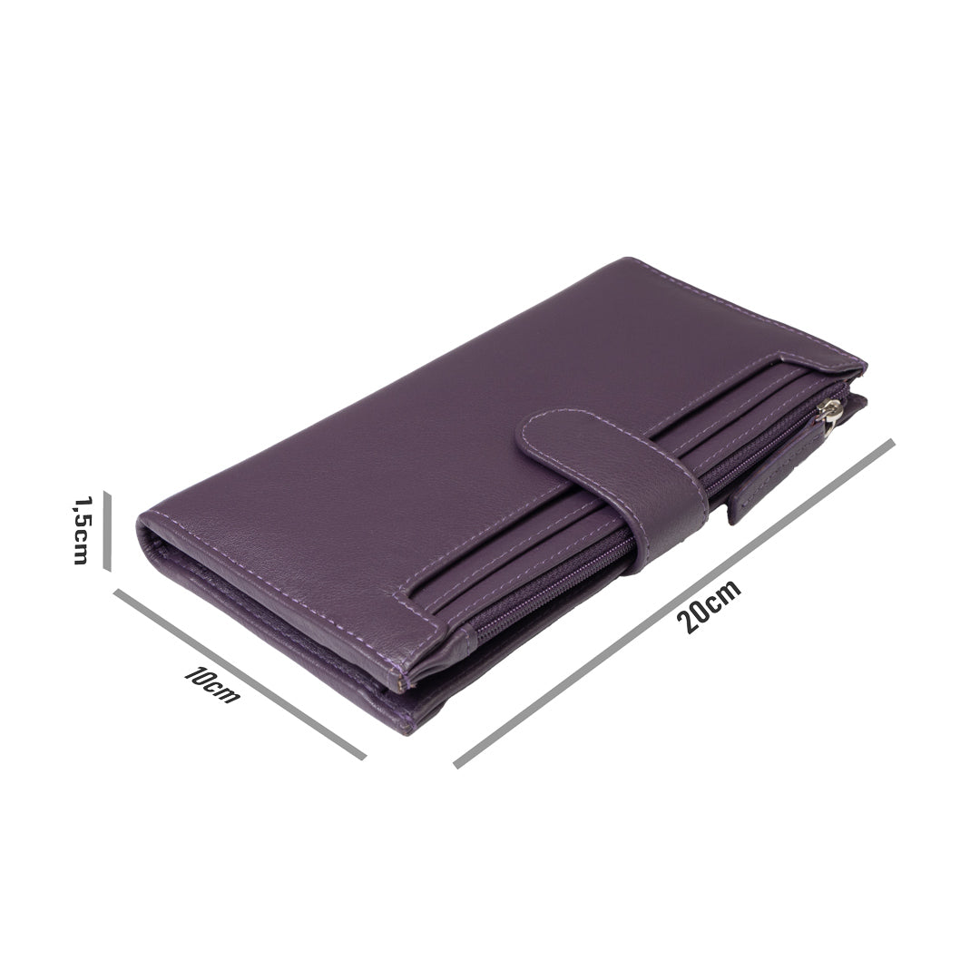 Portofel femei din piele naturala mov Cory,protectie Rfid