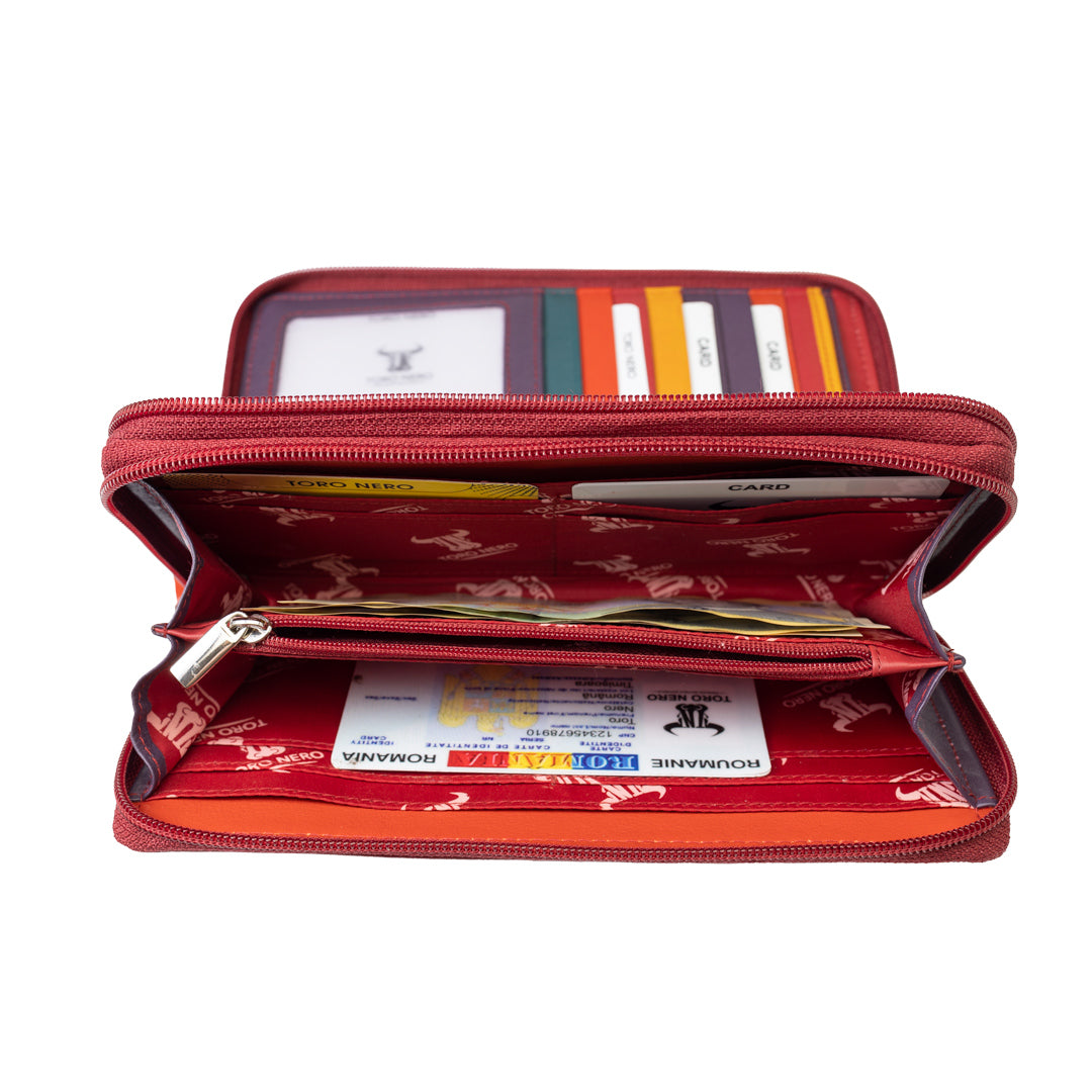 Portofel femei din piele naturala mov Ina,protectie Rfid