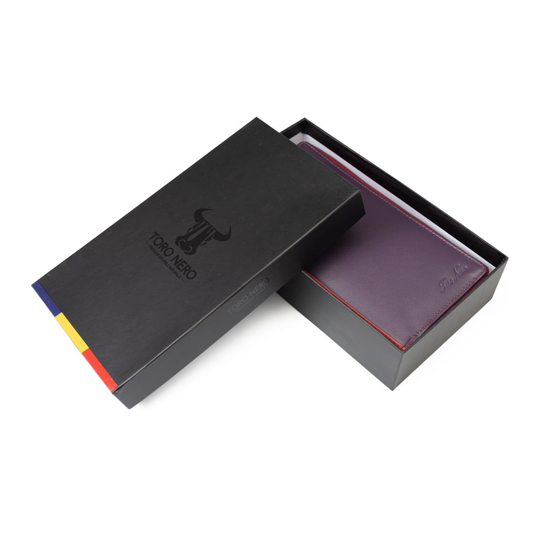 Portofel femei din piele naturala mov Ina,protectie Rfid