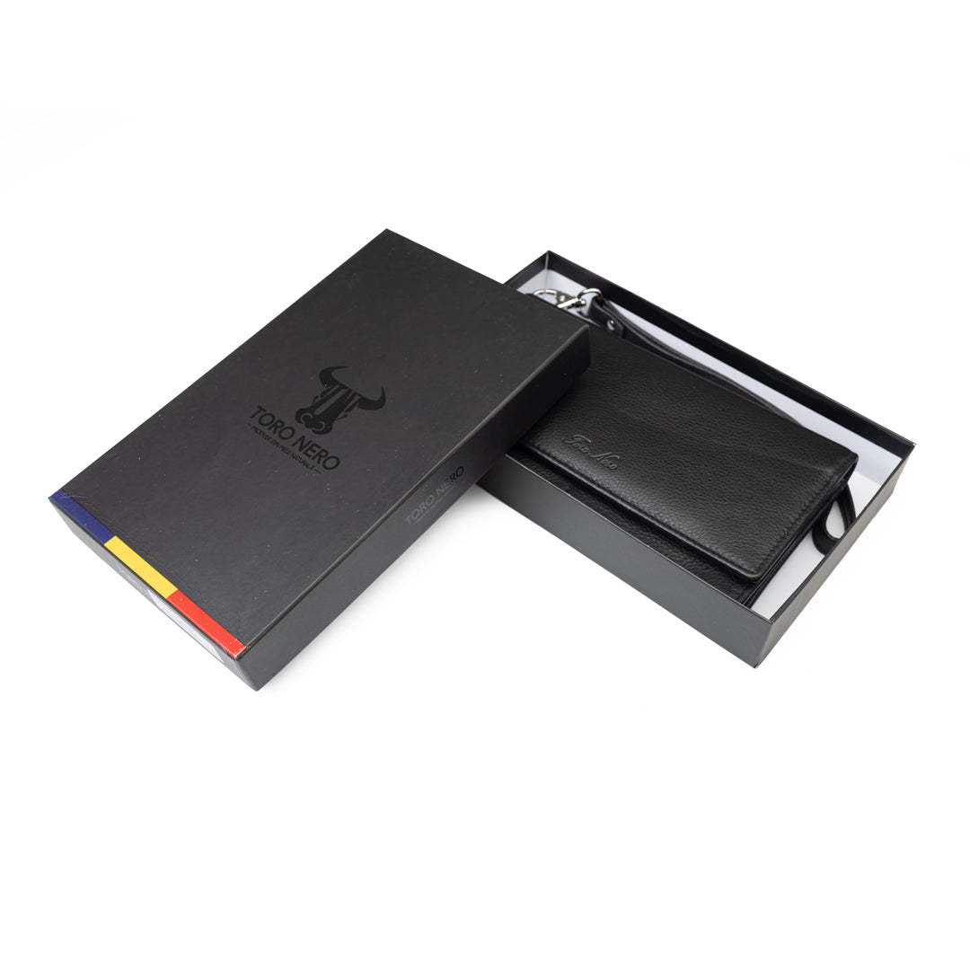 Portofel femei din piele naturala negru Chiara,protectie Rfid