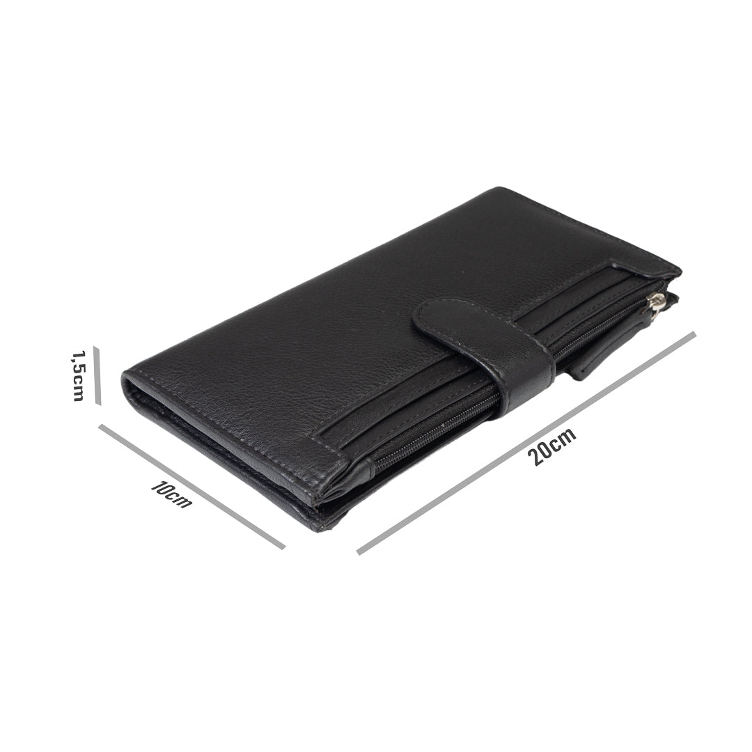 Portofel femei din piele naturala negru Cory,protectie Rfid