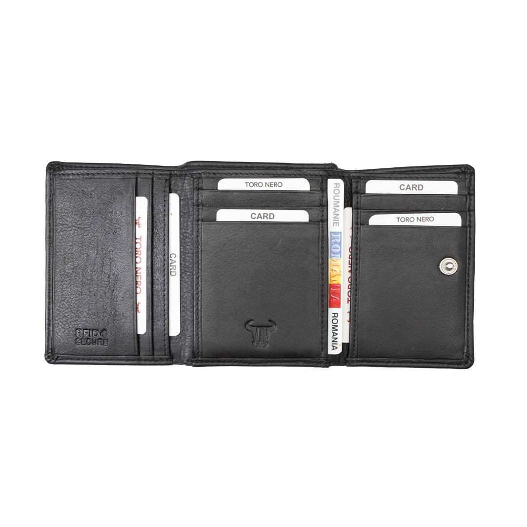 Portofel femei din piele naturala negru Ellis,protectie RFID