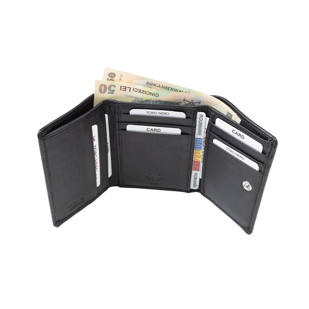 Portofel femei din piele naturala negru Ellis,protectie RFID