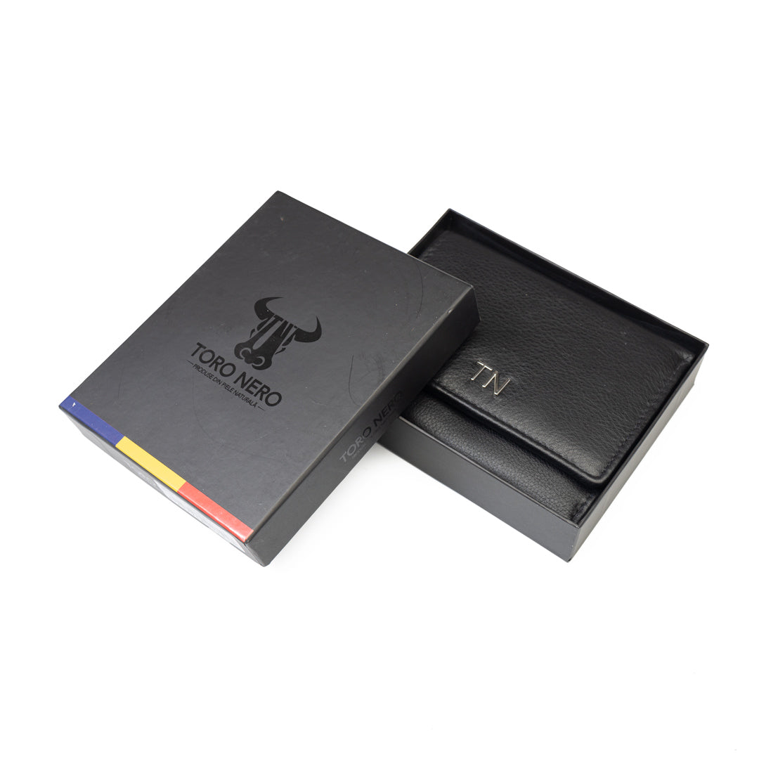 Portofel femei din piele naturala negru Ellis,protectie RFID