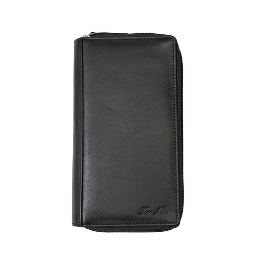 Women's wallet made of black genuine leather Ina, Rfid protection