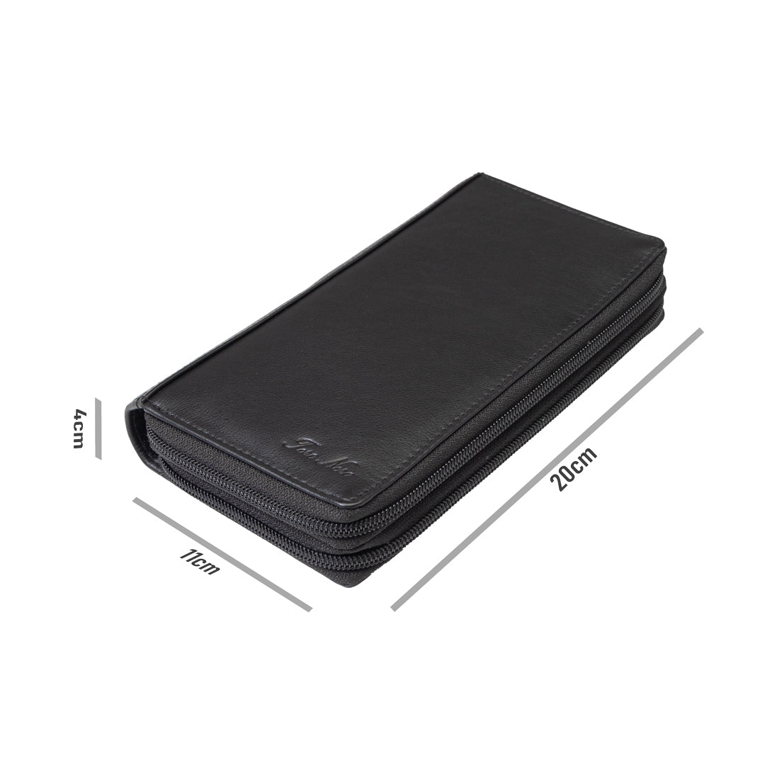 Portofel femei din piele naturala negru Ina,protectie Rfid