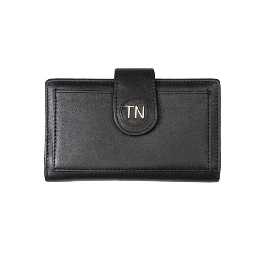 Women's wallet made of genuine leather, black Mia, RFID protection