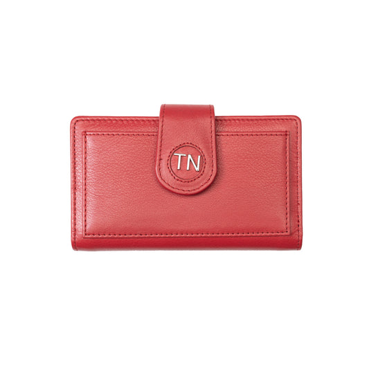 Women's wallet made of genuine leather, red Mia, RFID protection