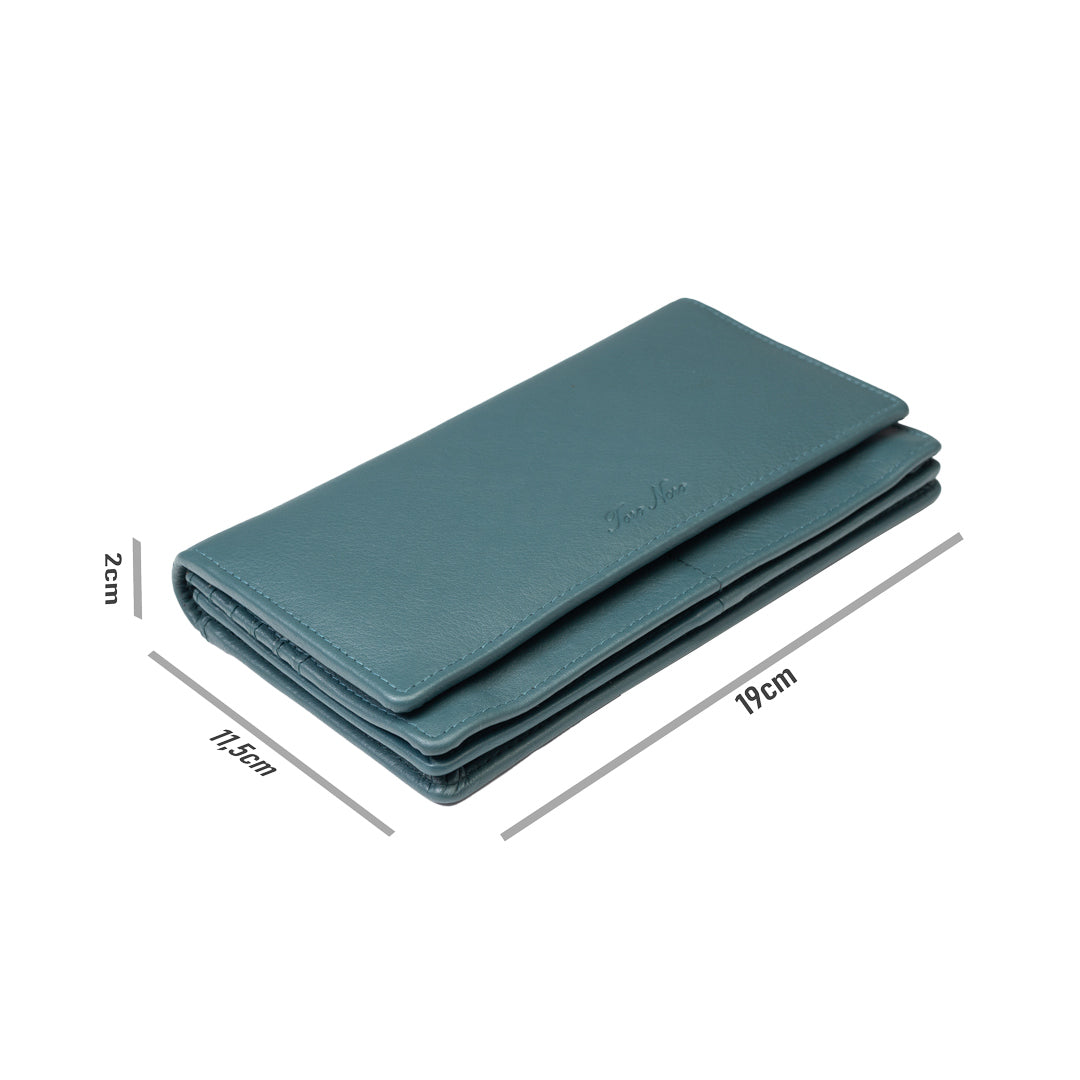 Portofel femei din piele naturala verde Chiara,protectie Rfid