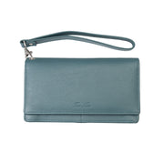 Portofel femei din piele naturala verde Chiara,protectie Rfid