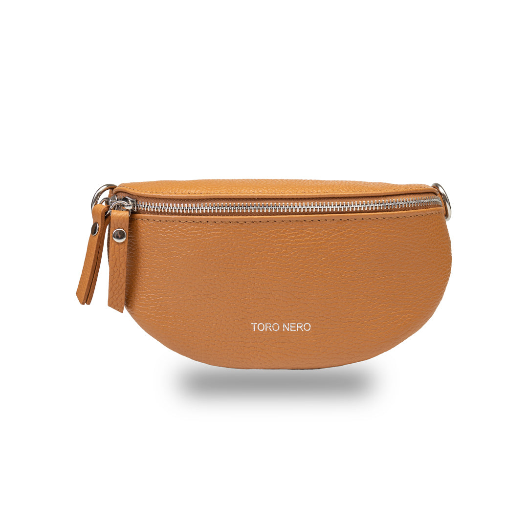 Borsetă damă din piele naturala maro Waist Glam