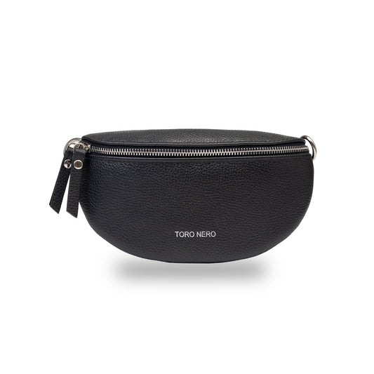 Borsetă damă din piele naturala neagra Waist Glam
